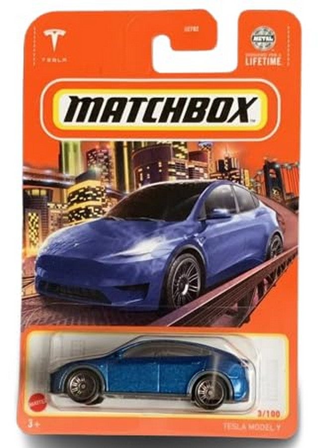 MATCHBOX Matchbox Tesla Model Y 1:64 Scale Die-Cast Car, Blue, 3/100 