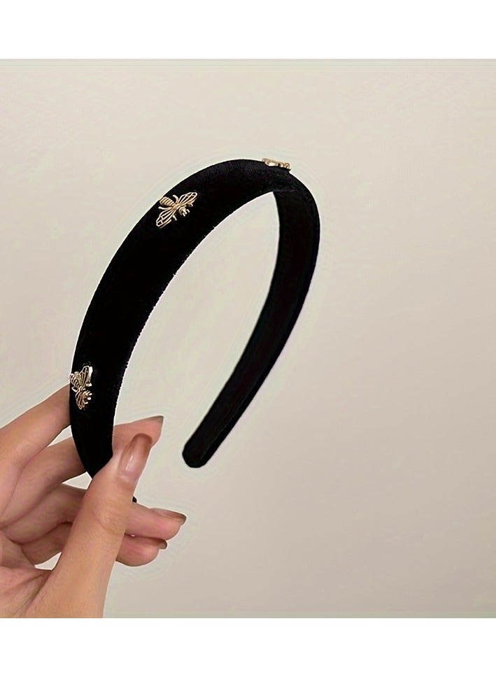 عصابة رأس مزخرفة من Lovely Bee ذات حواف واسعة غير قابلة للانزلاق للنساء وللاستخدام اليومي - Image 2