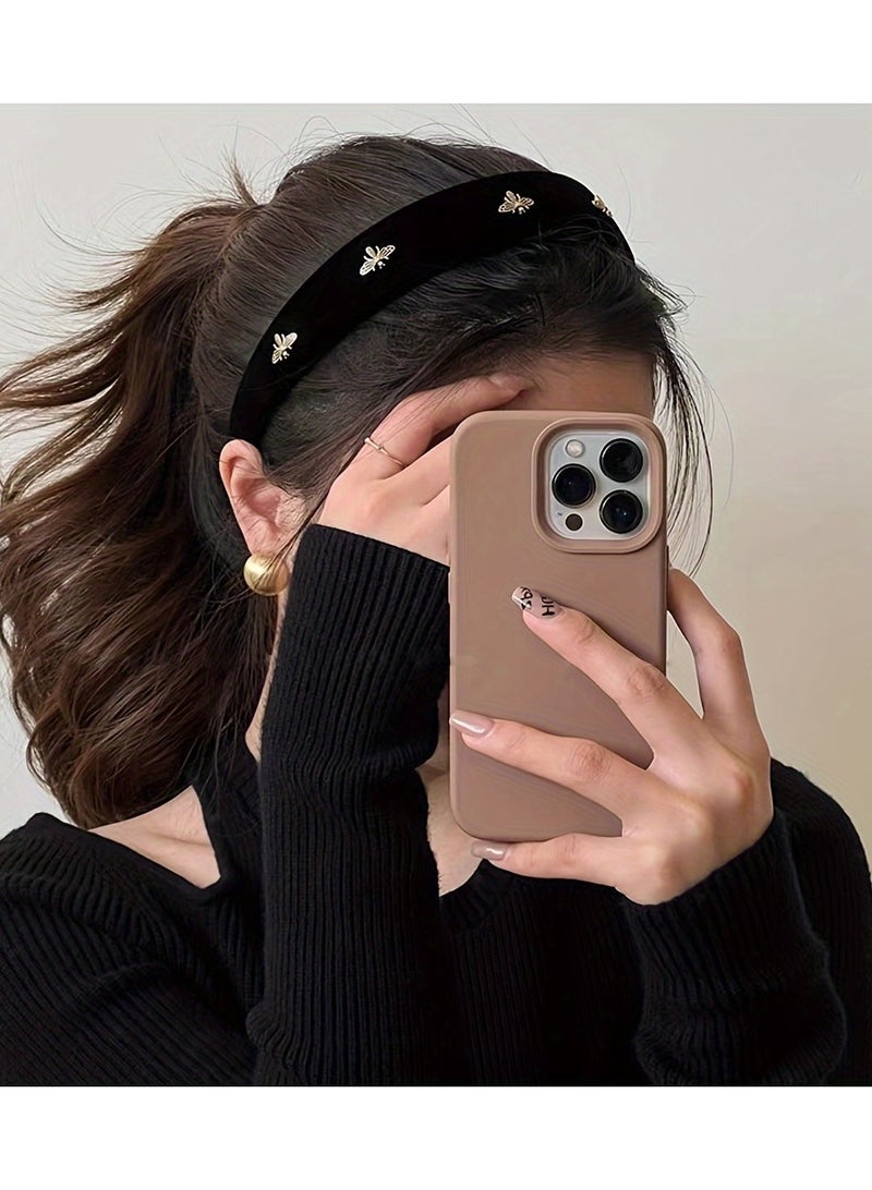 عصابة رأس مزخرفة من Lovely Bee ذات حواف واسعة غير قابلة للانزلاق للنساء وللاستخدام اليومي - Image 4