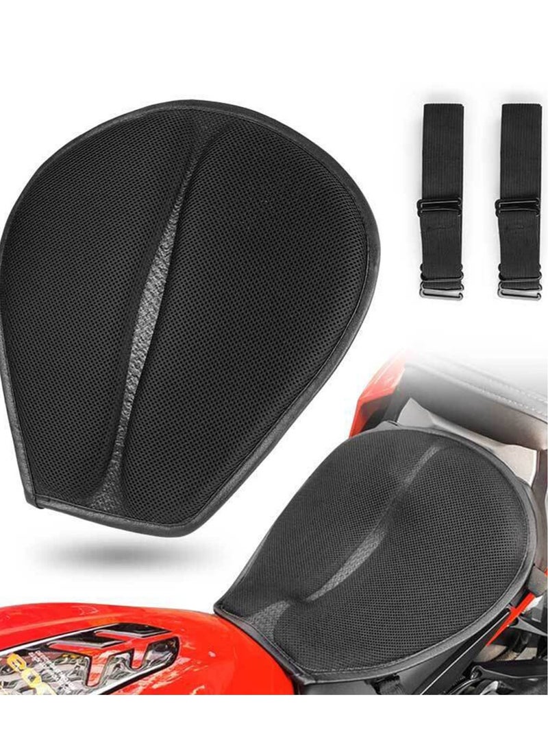 SYOSI 5-Layer Shock Motorcycle Seat Cushion Pressure Relief Hand Press Inflatable Motorcycle Air Seat Pad Shock Absorption Protective Comfortable for Touring Saddles(Black)  - Image 1
