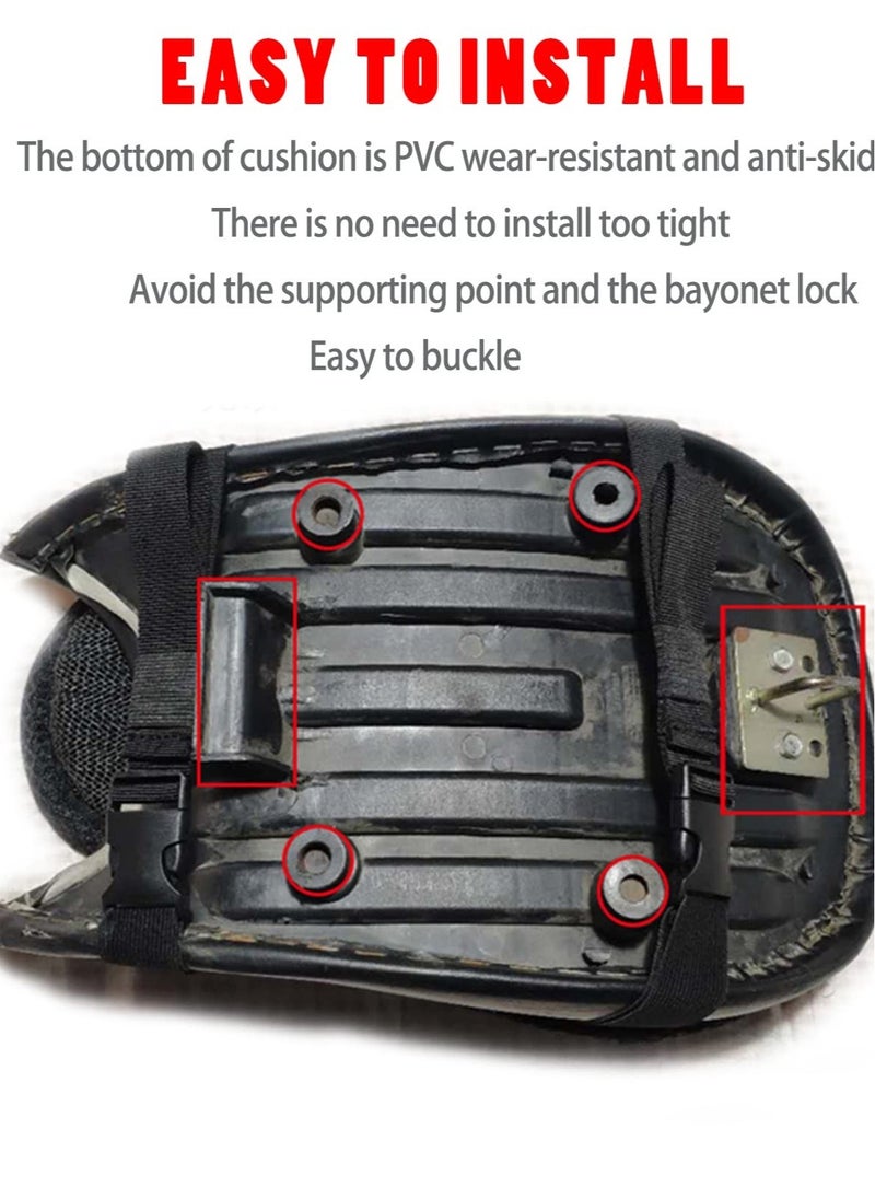 SYOSI 5-Layer Shock Motorcycle Seat Cushion Pressure Relief Hand Press Inflatable Motorcycle Air Seat Pad Shock Absorption Protective Comfortable for Touring Saddles(Black)  - Image 4