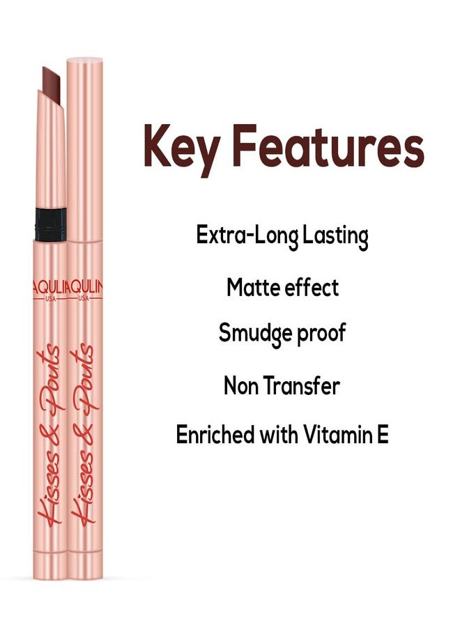 جاكلين يو أس أيه أحمر شفاه جاكلين يو إس إيه كيسز آند باوتس غير لامع | مقاوم للانتقال | مقاوم للتلطخ | غني بفيتامين هـ | خفيف الوزن | لون قوي وجذاب | يدوم طويلاً | 1.4 غرام (فرنش كيس) - Image 3