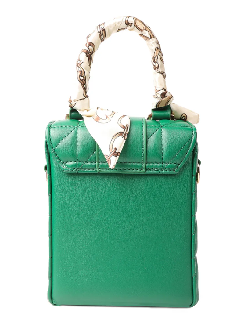 London Rag Green Quilted Faux Leather Bucket Handbag