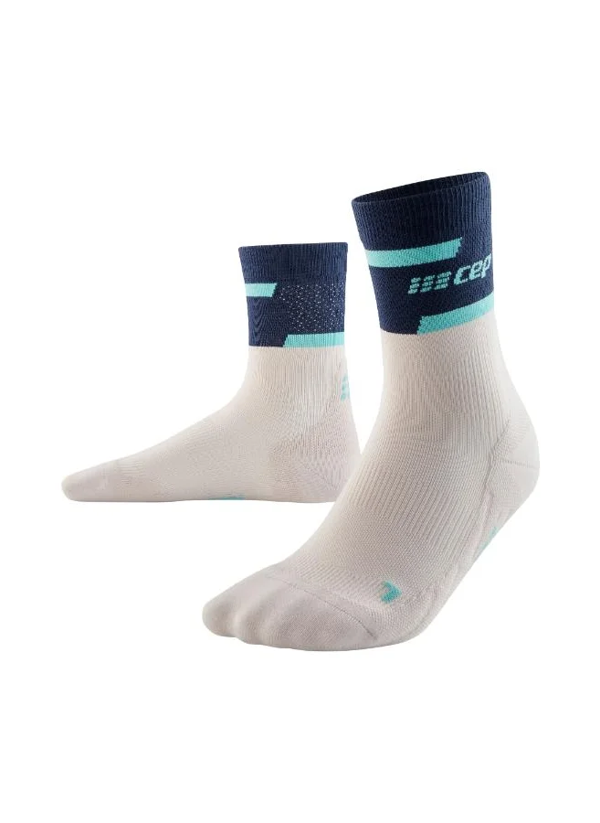 CEP CEP - The Run Compression Socks Mid Cut V4 Blue/Off-White Men