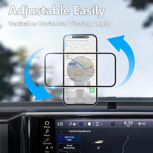 ZKJAYOE for Jeep 2024 2025 2026 Wrangler JL JLU Gladiator JT 4XE Phone Mount, Magsafe Phone Holder for Jeep Wrangler Gladiator 2/4 Door Accessories, Made of Metal, for All Smartphones (NOT fit JK JKU) - Image 3