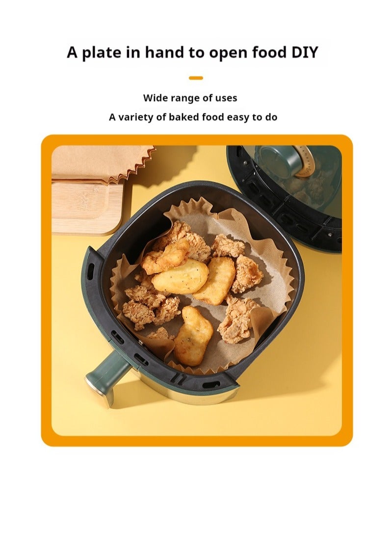 Air Fryer Disposable Paper Liner Air Fryer Cooking Paper Non Stick Air Fryer Liner Air Fryer Liner Air Fryer Baking Paper Oil Resistant Food Grade Baking Parchment Paper Microwave 100 Pieces 7 Inch Square - Image 2