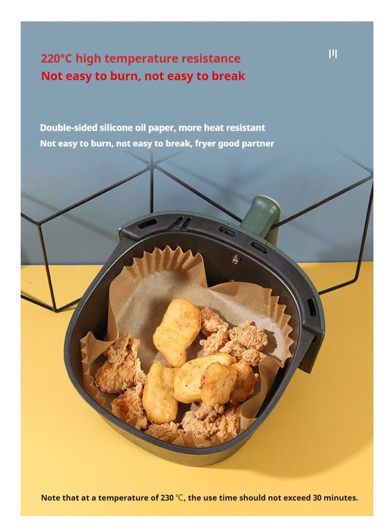 Air Fryer Disposable Paper Liner Air Fryer Cooking Paper Non Stick Air Fryer Liner Air Fryer Liner Air Fryer Baking Paper Oil Resistant Food Grade Baking Parchment Paper Microwave 100 Pieces 7 Inch Square - Image 3