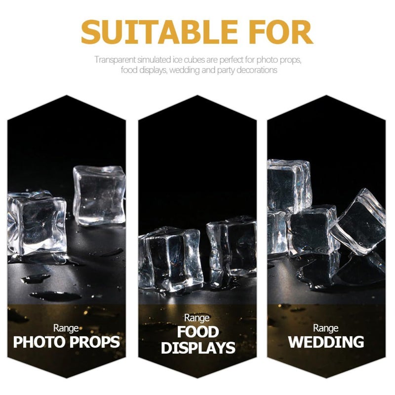50 Clear Acrylic Fake Reusable Ice Props For Food Photography Craft Decoration Irregular Shape Aesthetic Projects - Image 5