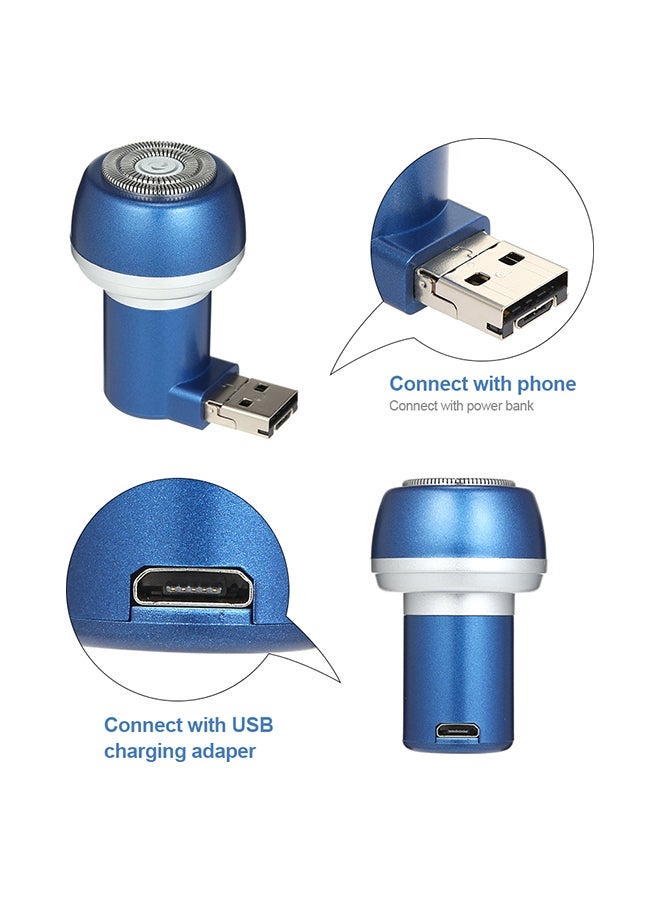 NIBEMINENT Portable Electric Mini USB Shaver Blue 6.5*3.5*6.5cm - Image 5