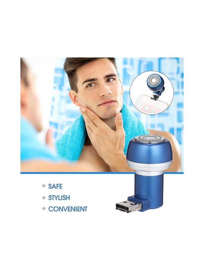 NIBEMINENT Portable Electric Mini USB Shaver Blue 6.5*3.5*6.5cm - Image 2