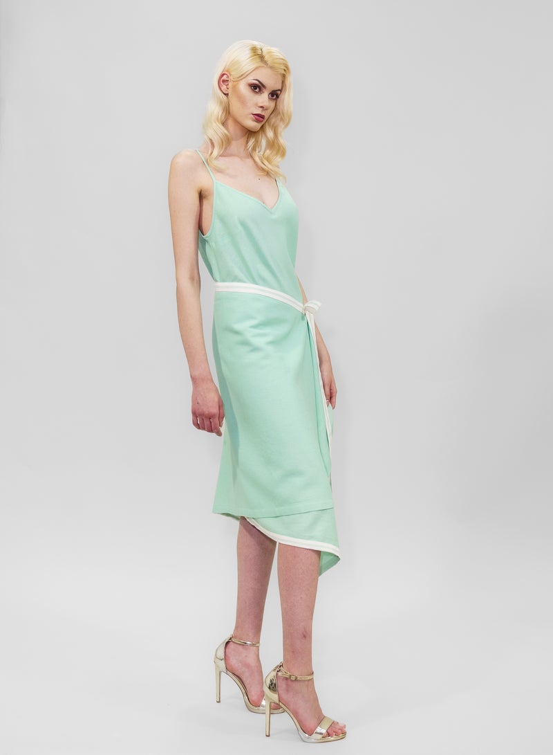 BITOLIA GALLERY Green Linen Skirt  - Image 3