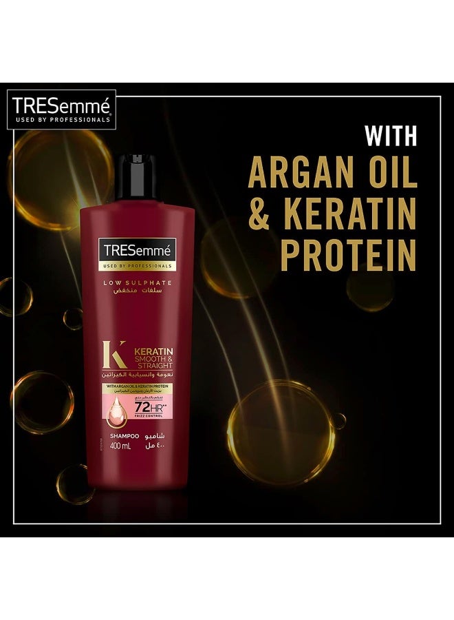 TRESemmé TRESEMMÉ Keratin Smooth & Straight Shampoo with Argan oil, enjoy up to 72 hours of frizz control, 400ml - Image 3
