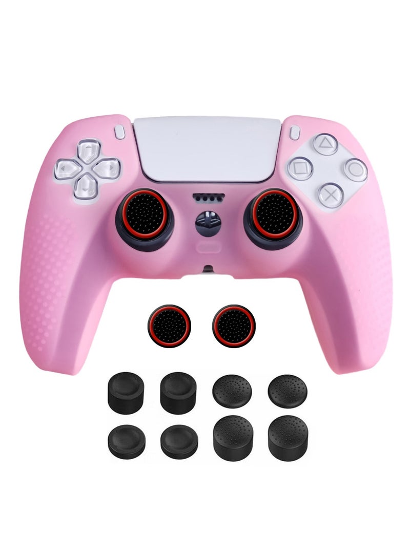 HablTech PS5 Controller Cover Skin Case + 10 Thumb Grips Set Compatible with Sony Playstation 5 - Protective Soft Silicone Gel & Anti-Slip Stick Caps Accessories for Video Games Gamepad - Image 1