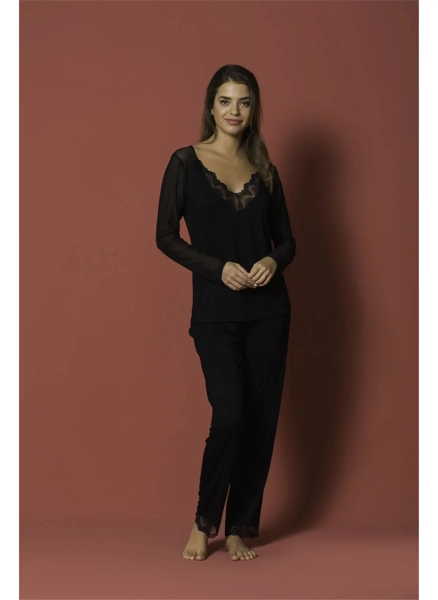 Monamise 18154 Women's Black Pajama Set