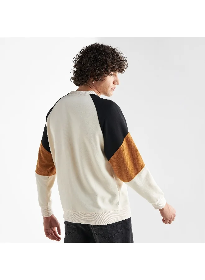 Splash FAV Colourblock Sweatshirt with Long Sleeves