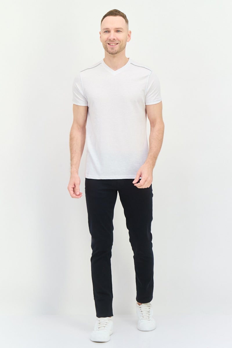 Company Eighty One تي شيرت رجالي بأكمام قصيرة على شكل حرف V، رمادي، - Image 4