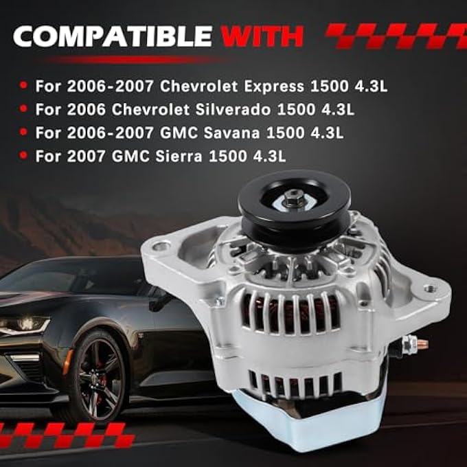 Autodevil 12180 Alternator Compatible with Express 1500 Silverado 1500 Savana 1500 Sierra 1500 Replace OE AND0525, 40052062, 12180SE, 1211911NDSE - Image 2