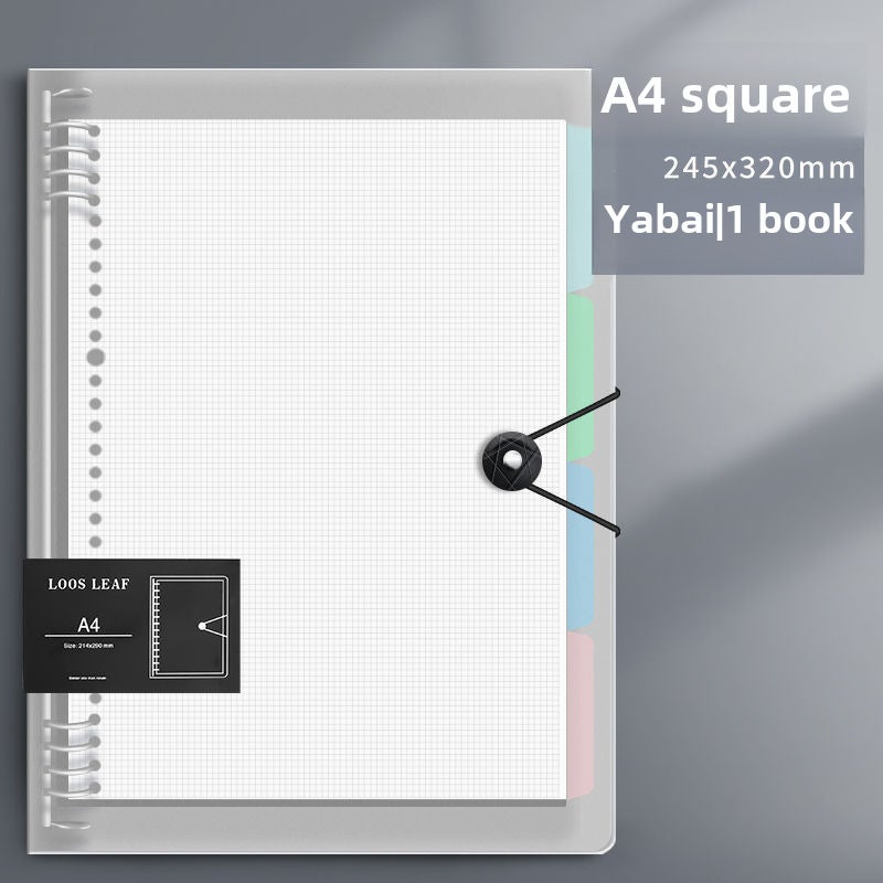 Generic B5 Detachable Notebook A5 Thick Grid A4 Clamp Binder College(Elegant white) 1 shell +60 inner pages upgraded A4 grid inner pages-30 holes (Elegant white) 1 shell +60 inner pages upgraded A4 grid inner pages-30 holes 