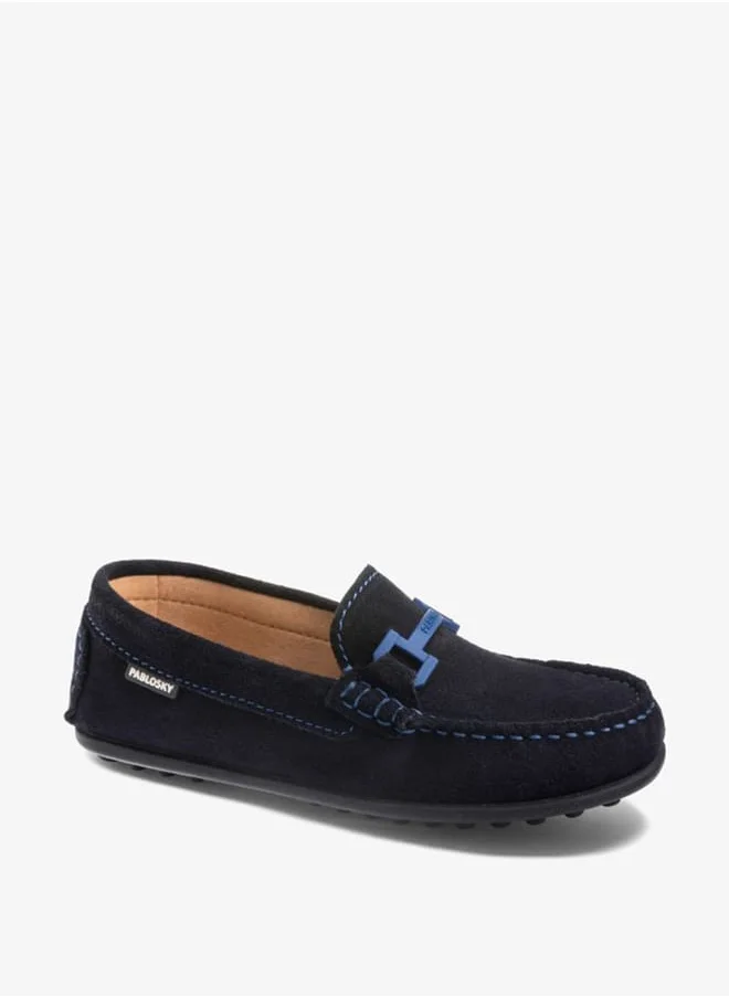 بابلوسكي Boys' Accent Detail Slip-On Moccasins