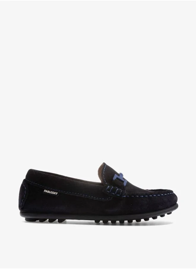 بابلوسكي Boys' Accent Detail Slip-On Moccasins