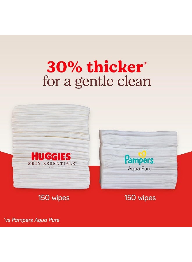 Huggies Skin Essentials Baby Wipes, Hypoallergenic, 99% Water, 2 Flip Top Packs (112 Wipes Total) - Image 5