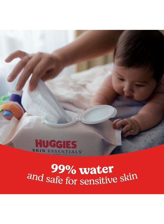 Huggies Skin Essentials Baby Wipes, Hypoallergenic, 99% Water, 2 Flip Top Packs (112 Wipes Total) - Image 4