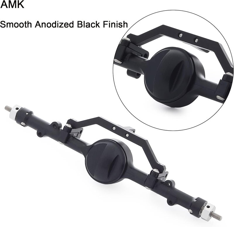 AMK CNC Aluminum Alloy Complete Rear Axle for 110 RC Crawler RC4WD GeLande II TF2 D110 Yota II Axles Black - Image 3