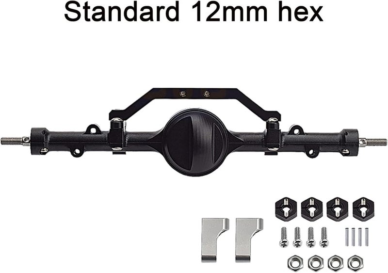 AMK CNC Aluminum Alloy Complete Rear Axle for 110 RC Crawler RC4WD GeLande II TF2 D110 Yota II Axles Black - Image 4