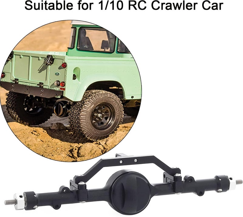 AMK CNC Aluminum Alloy Complete Rear Axle for 110 RC Crawler RC4WD GeLande II TF2 D110 Yota II Axles Black - Image 2