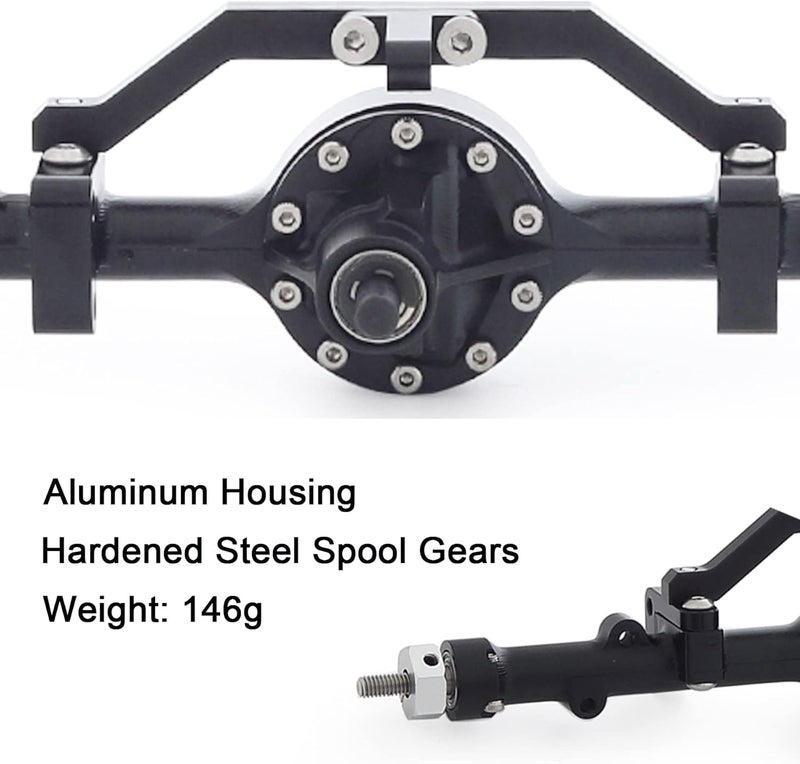AMK CNC Aluminum Alloy Complete Rear Axle for 110 RC Crawler RC4WD GeLande II TF2 D110 Yota II Axles Black - Image 5