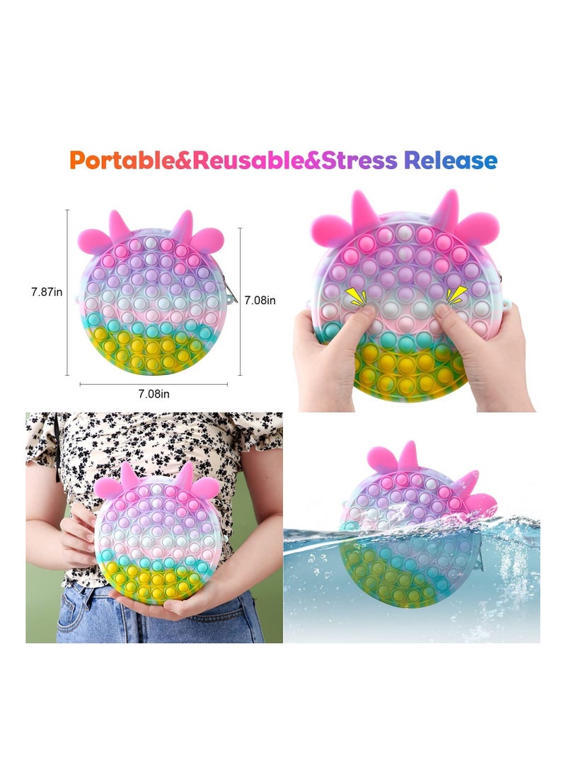Y&D Pop Shoulder Bag Fidget Toys, SYOSI Rainbow Simple Toy, School Supplies Backpack Silicone - Image 2