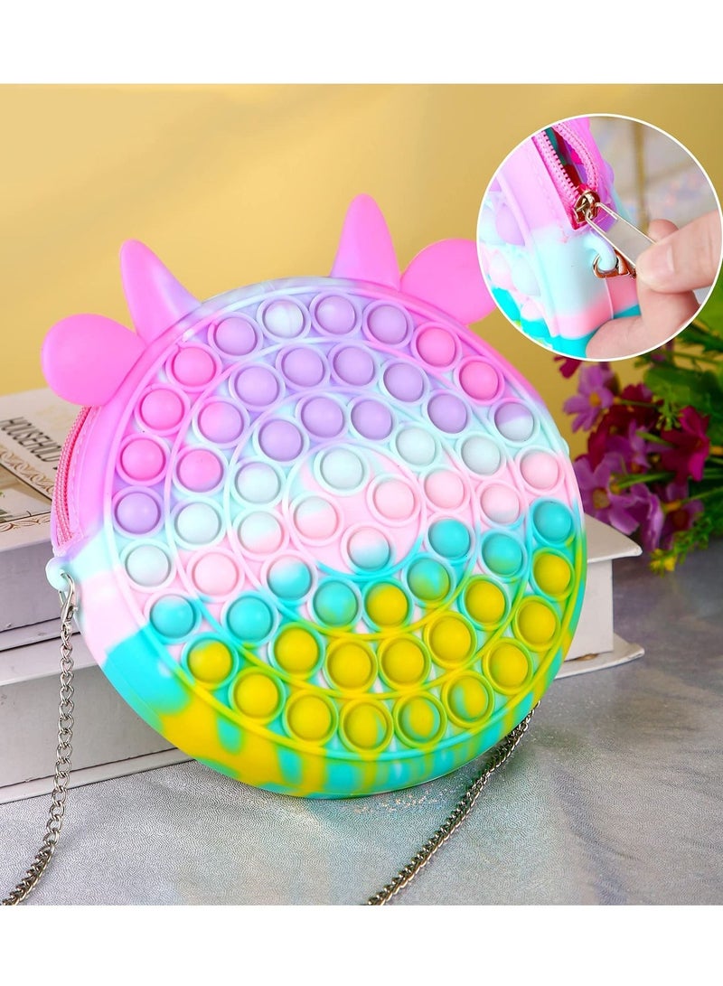 Y&D Pop Shoulder Bag Fidget Toys, SYOSI Rainbow Simple Toy, School Supplies Backpack Silicone - Image 3