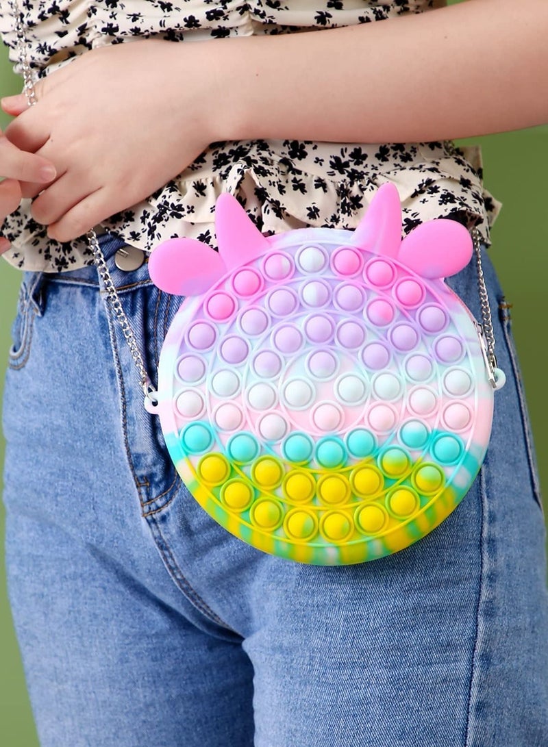 Y&D Pop Shoulder Bag Fidget Toys, SYOSI Rainbow Simple Toy, School Supplies Backpack Silicone - Image 4