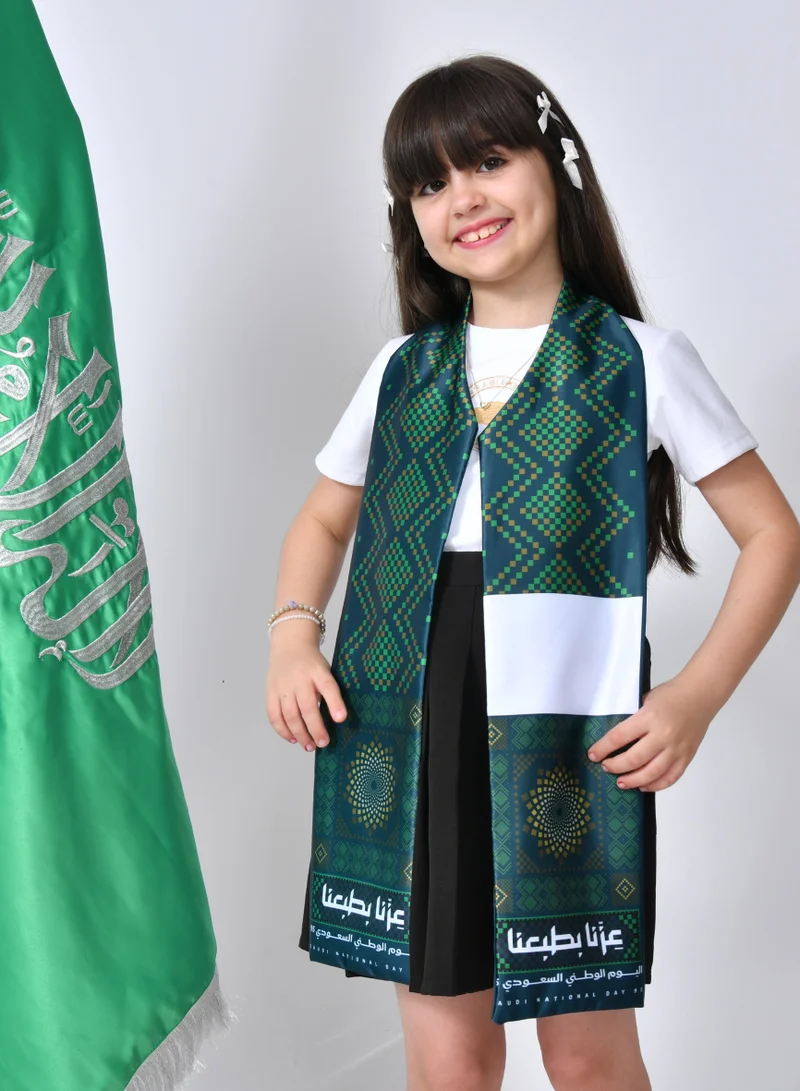 HAWRAA ABAYA National Day Scarf with the slogan "Our Pride is Our Nature" (for boys and girls)