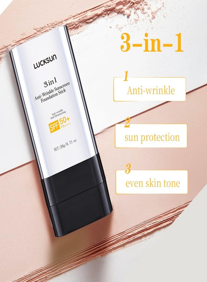 DIMOT 3 في 1 - عصا أساس فاخرة مضادة للتجاعيد SPF 50+ مع فرشاة، عصا أساس مرطبة غير لزجة، حجم سفر واقي شمس للوجه والجسم، لون متوسط، 1.42 أونصة سائلة - Image 4