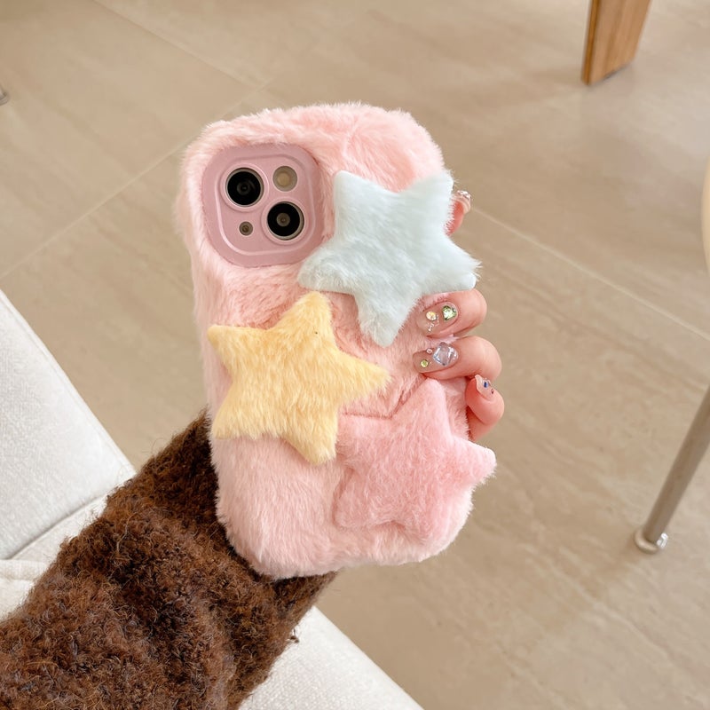 Yellow Plush Phone Case With Bracelet For IPhone 16 Plus - Image 5