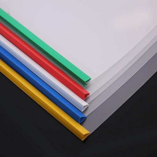 ANG Plastic Strip File Folder for Document Sliding Bar Report Covers,30 Sheet Capacity, Transparent Resume Presentation File Folders Organizer Binder for A4 Size Paper Patti File (Multicolor, 20) - Image 4
