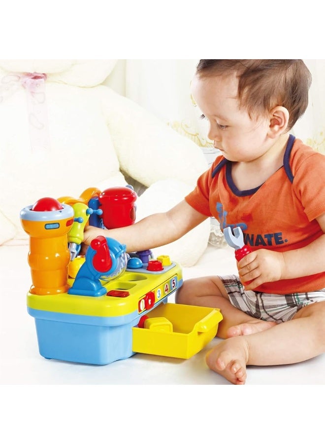 Woby Multifunctional Musical Learning Tool Workbench Toy Set for Kids with Shape Sorter Tools - Image 1