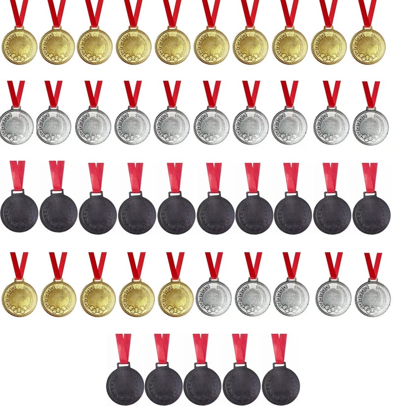 2.5-Inch Sports Medals Set: 15 Gold, 15 Silver, 15 Bronze for Events