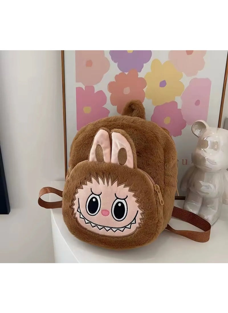 MOCOM Labubu Urban Plush Backpack for Girls – Stylish, Lightweight & Durable Mini Bag | Perfect for School, Activities & Daily Adventures | Soft, Reinforced Fabric | 2 Pockets | Trendy Design for Kids  - Image 5