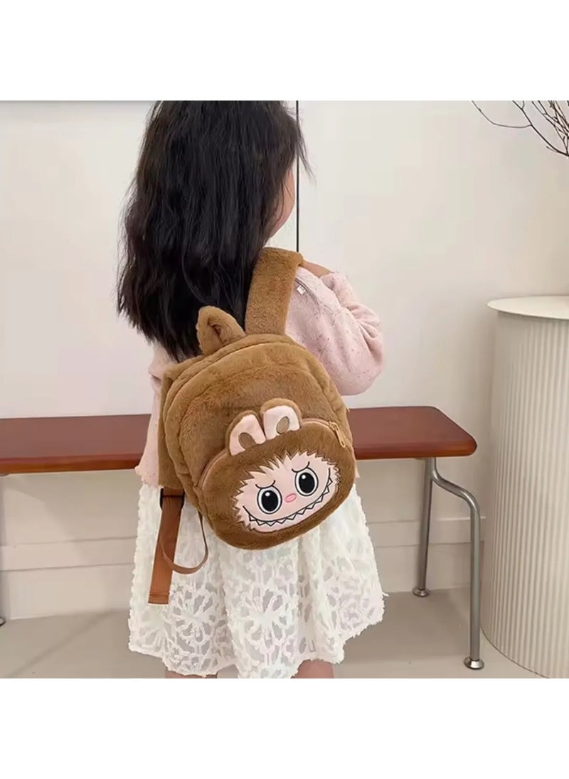MOCOM Labubu Urban Plush Backpack for Girls – Stylish, Lightweight & Durable Mini Bag | Perfect for School, Activities & Daily Adventures | Soft, Reinforced Fabric | 2 Pockets | Trendy Design for Kids  - Image 1