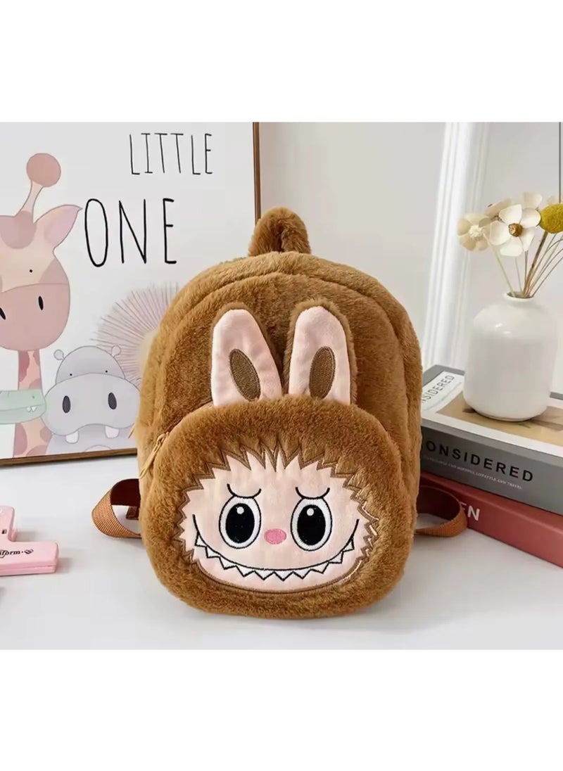 MOCOM Labubu Urban Plush Backpack for Girls – Stylish, Lightweight & Durable Mini Bag | Perfect for School, Activities & Daily Adventures | Soft, Reinforced Fabric | 2 Pockets | Trendy Design for Kids  - Image 2