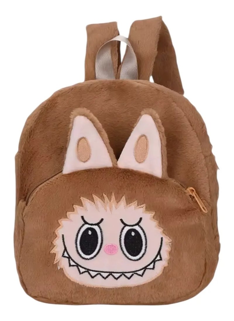 MOCOM Labubu Urban Plush Backpack for Girls – Stylish, Lightweight & Durable Mini Bag | Perfect for School, Activities & Daily Adventures | Soft, Reinforced Fabric | 2 Pockets | Trendy Design for Kids  - Image 3