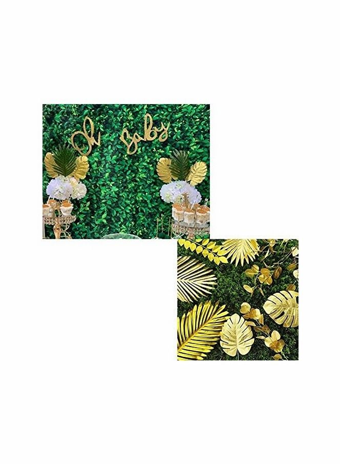 KASTWAVE Artificial Leaves Gold 8 Kinds Palm Leaves Golden Tropical Plants - Image 3