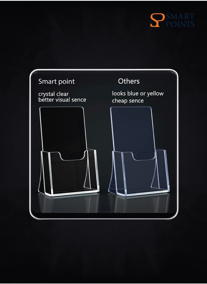 SMARTPOINTS 2 Pack 4 inch Wide Acrylic Brochure Holders for Pamphlets, Cards, Brochures, Magazines, Literature, Pamphlets Display Stand for Countertop  - Image 3