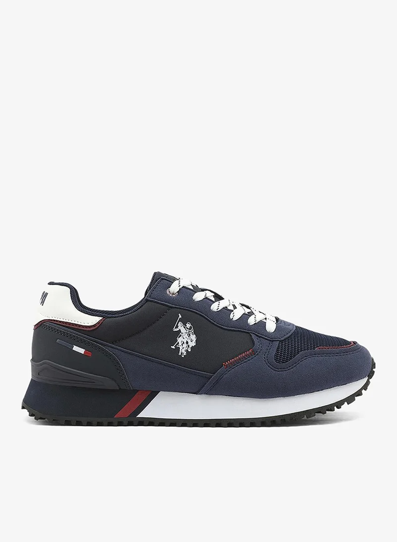 U.S. Polo Assn. Navy Men's Navy Sneakers - Classic Design with White Accents, Comfortable Casual Shoes for Everyday Style for Men | Best Price UAE