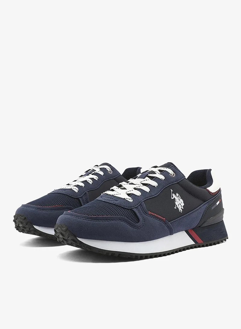 U.S. Polo Assn. Navy Men's Navy Sneakers - Classic Design with White Accents, Comfortable Casual Shoes for Everyday Style for Men | Best Price UAE
