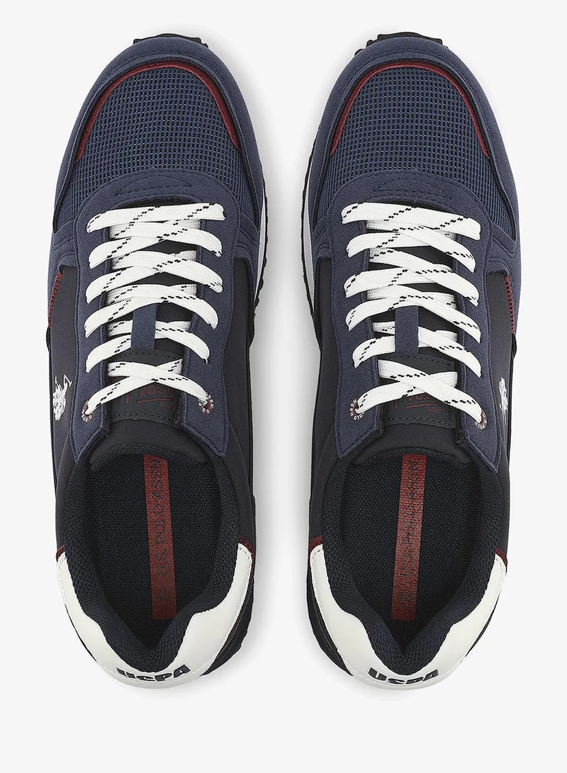 U.S. Polo Assn. Navy Men's Navy Sneakers - Classic Design with White Accents, Comfortable Casual Shoes for Everyday Style for Men | Best Price UAE