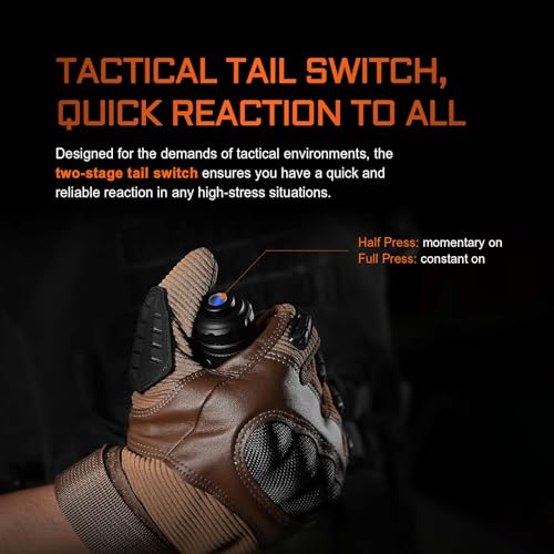 ACEBEAM T37 EDC Tactical 5 Modes Rotary Magnetic Switch Flashlight Rechargeable, 4000 High Lumens 440M Long Range Flashlight, Two-Stage Tail Switch Pocket LED Flashlight, Super Bright Flash Light - Image 5