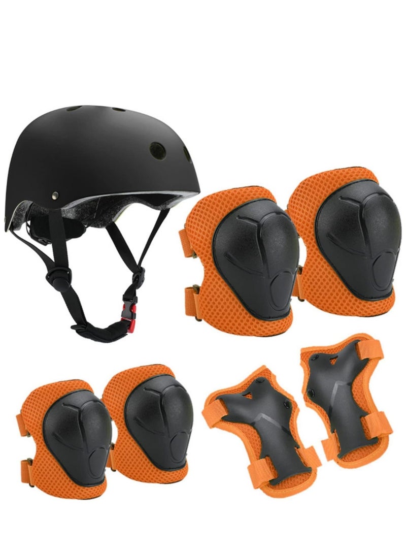Children's Safety Gear Bundle, Helmet, Knee Pads, Elbow Pads for Bike, Scooter, Roller Skate - 7 Piece Set - Image 1